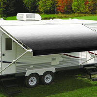 Carefree Fiesta 10-21ft (3-6.4m) Black Shale Fade Rollout Awning with Black Springs (No Arms)