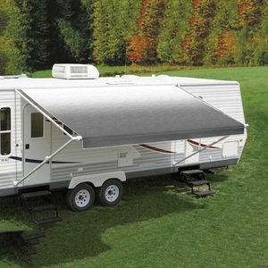 Carefree Fiesta 11-20ft (3.35-6.1m) Silver Shale Fade Rollout Awning with LED (No Arms)