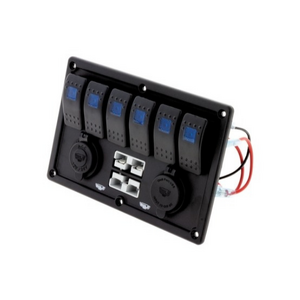 Hulk 4x4 6 Way Switch Panel with 50A Plugs ACC Power Socket & USB Socket