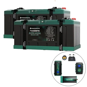 Enerdrive B-TEC Ultra 2 x 300Ah Lithium Battery, Charger, Inverter & Monitor Bundle