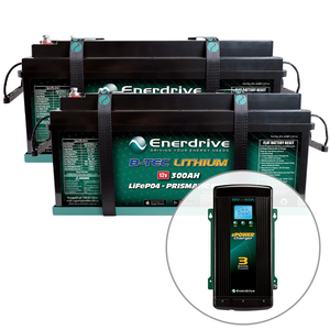 Enerdrive B-TEC 2 x 300Ah Lithium Battery & Charger Bundle