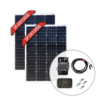 Enerdrive 2 x 150W Squat Solar Panel with Installation Kit