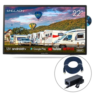 Englaon 22’’ Full HD Smart 12V TV With Built-in DVD Player & Chromecast & Bluetooth Android 11