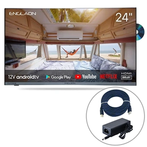 Englaon Frameless 24" Full HD Android Smart 12V TV With Built-in DVD player and Chromecast