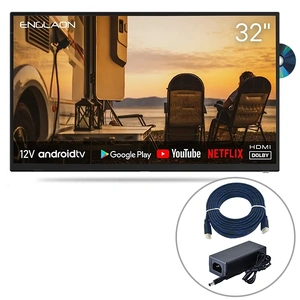 Englaon 32’’ Full HD Android Smart 12V TV with Built-in DVD player & Chromecast