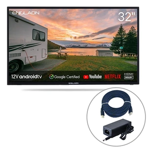 Englaon 32" HD Smart 12V TV with Built-in Chromecast and Bluetooth Android 11