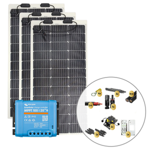 Sunman eArc 3 x 100W Flexible Solar Panel with Victron SmartSolar MPPT 100/20 Charge Controller & Wiring Kit