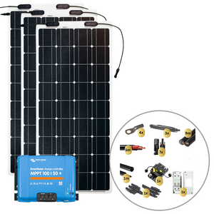 Sunman eArc 3 x 175W Flexible Solar Panel with Victron SmartSolar MPPT 100/50 Charge Controller & Wiring Kit