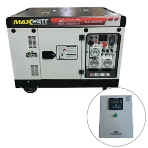 MaxWatt 10kVA Diesel Generator with Electric Start & 2 Wire Auto Start with Automatic Transfer Switch