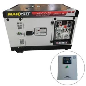 MaxWatt 13kVA Diesel Generator with Electric Start & 2 Wire Auto Start with Automatic Transfer Switch
