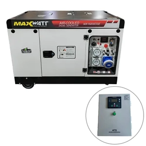 MaxWatt 15kVA Diesel Generator with Electric Start & 2 Wire Auto Start with Automatic Transfer Switch