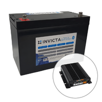 Invicta 12V 100Ah Lithium Battery with Bluetooth + BMPRO 30A 12V DC to DC Battery Charger with Solar Input