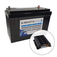 Invicta 12V 125Ah Lithium Battery with Bluetooth + BMPRO 30A 12V DC to DC Battery Charger with Solar Input