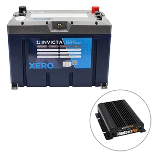 Invicta 12V 120Ah Lithium Battery with Bluetooth + BMPRO 30Ah 12V DC to DC Battery Charger with Solar Input