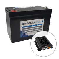 Invicta 12V 200Ah Lithium Battery with Bluetooth + BMPRO 30A 12V DC to DC Battery Charger with Solar Input
