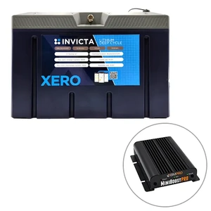 Invicta 12V 300Ah Lithium Battery with Bluetooth + BMPRO 30Ah 12V DC to DC Battery Charger with Solar Input