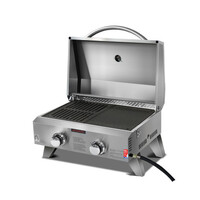 Grillz Portable Gas BBQ Grill 2 Burners with 2 Plates