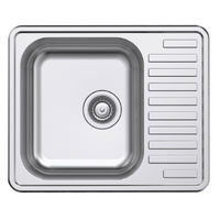 NCE 585mm One Piece Square Stainless Steel Sink with Off-centre Drain