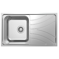 NCE 780mm One Piece Square Stainless Steel Sink with Off-centre Drain