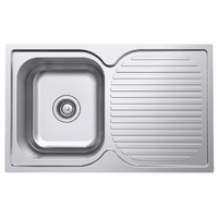 NCE 780mm One Piece Square Stainless Steel Sink with Drain