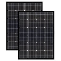 Enerdrive 2 x 150W Squat Fixed Solar Panel, Twin Pack, Black