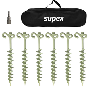 Supex Screw in Sand Pegs, 8 Pack