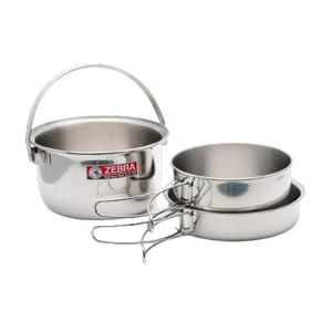 Zebra Stainless Steel 3 Piece Camping Set