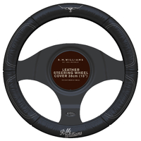 R.M. Williams Black / White Leather Steering Wheel Cover