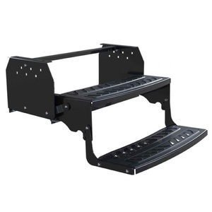 TRA Double Black Steel Caravan Step with Steel Tread