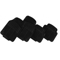DZ Thunder 4-Piece Black Rubber Car Mat
