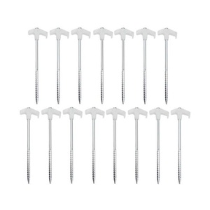 15PCS Heavy Duty Screw Steel Tent Pegs