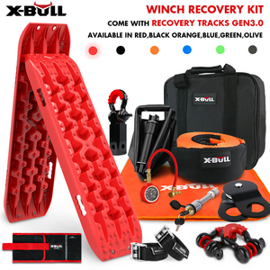 X-BULL Winch Recovery Kit with Red Gen 3.0 Tracks