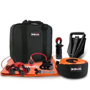 X-BULL Winch Recovery Kit with Black Mini Tracks
