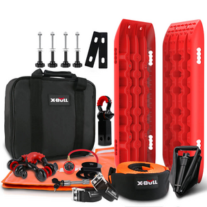 X-BULL Winch Recovery Kit with Red Large Tracks
