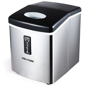 Polycool 3.2L Silver Portable Ice Maker with Scoop