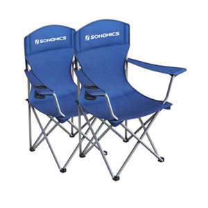 SONGMICS Set of 2 Blue Folding Camping Chairs
