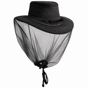 Jacaru Deluxe Mosquito Hat Net Head Protector Bee Bug Mesh Mozzie Insect Fishing Fly - Black