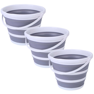 BH 3x 10L Foldable Collapsible Silicone Buckets