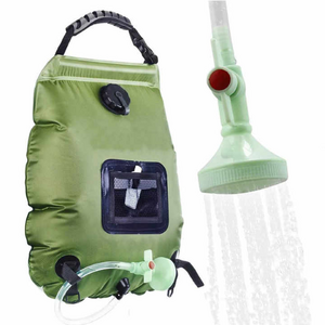 Elosung Green 20L Portable Solar Camping Shower Bag