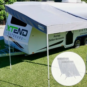 Xtend Large BBQ Porch with Waterproof Privacy End Wall & Side Wall Bundle