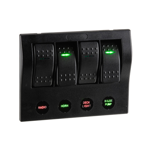 Narva 4-Way 12/24V LED Switch Panel with Circuit Breaker Protection