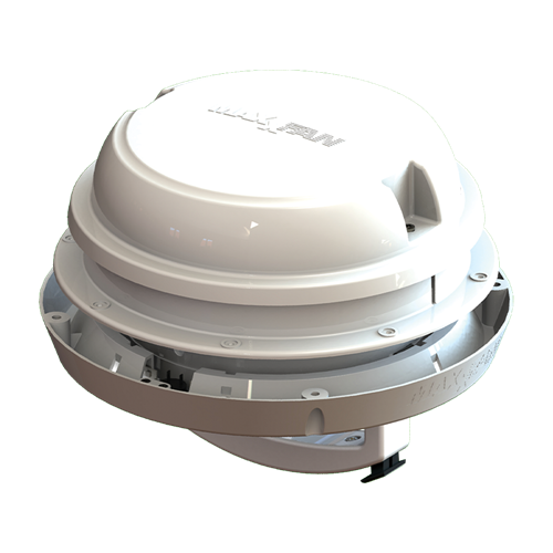 MaxxAir Maxxfan Dome Plus with LED & Sleeve, White
