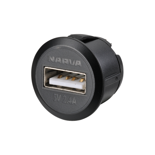 Narva 12-24V Heavy Duty Mini Flush Mount USB Socket