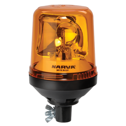 Narva 12/24V Optimax Rotating Beacon Pipe Mount Base, Amber