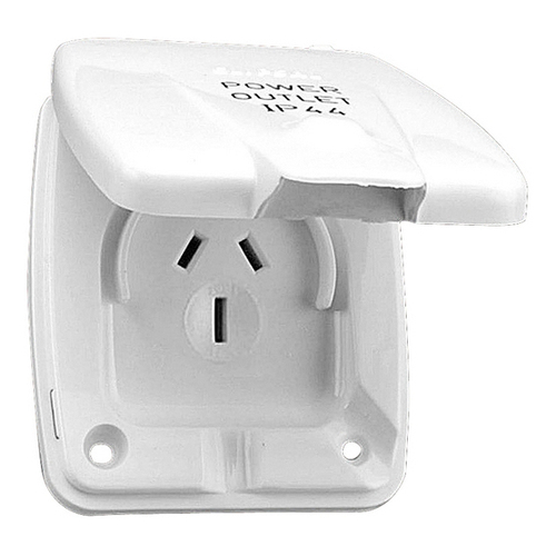 Clipsal 15A External Power Outlet 15ADWP - White
