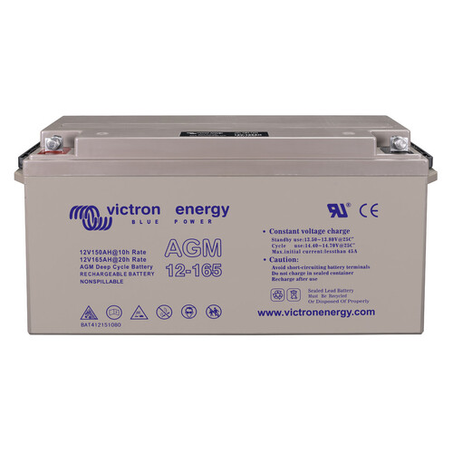 Victron 12V/165Ah AGM Deep Cycle Battery with M8 threaded insert terminals