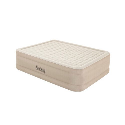 Bestway Beige Queen Size Air Bed with Built-In Pump