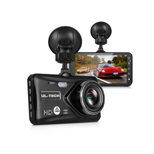 UL-TECH Black 4" 1080P Dual Camera Dash Camera