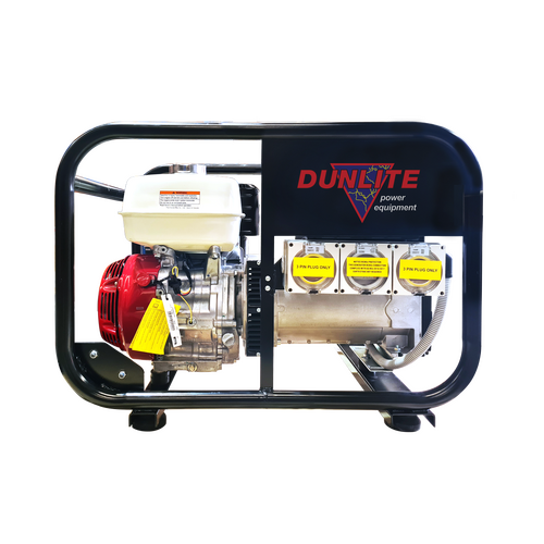 Dunlite Honda 8kVA Petrol Portable Generator Worksite Approved with RCD Outlets