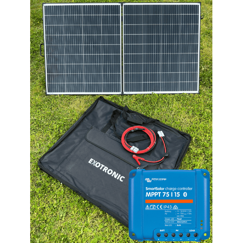Exotronic 200W 24V Portable Folding Solar Panel with Victron SmartSolar MPPT 75/15 Charge Controller